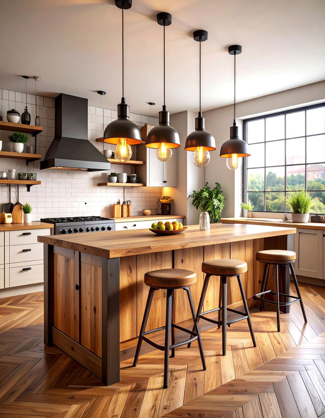 Edison Bulb Vintage Industrial Theme - 24 Kitchen Lighting Ideas