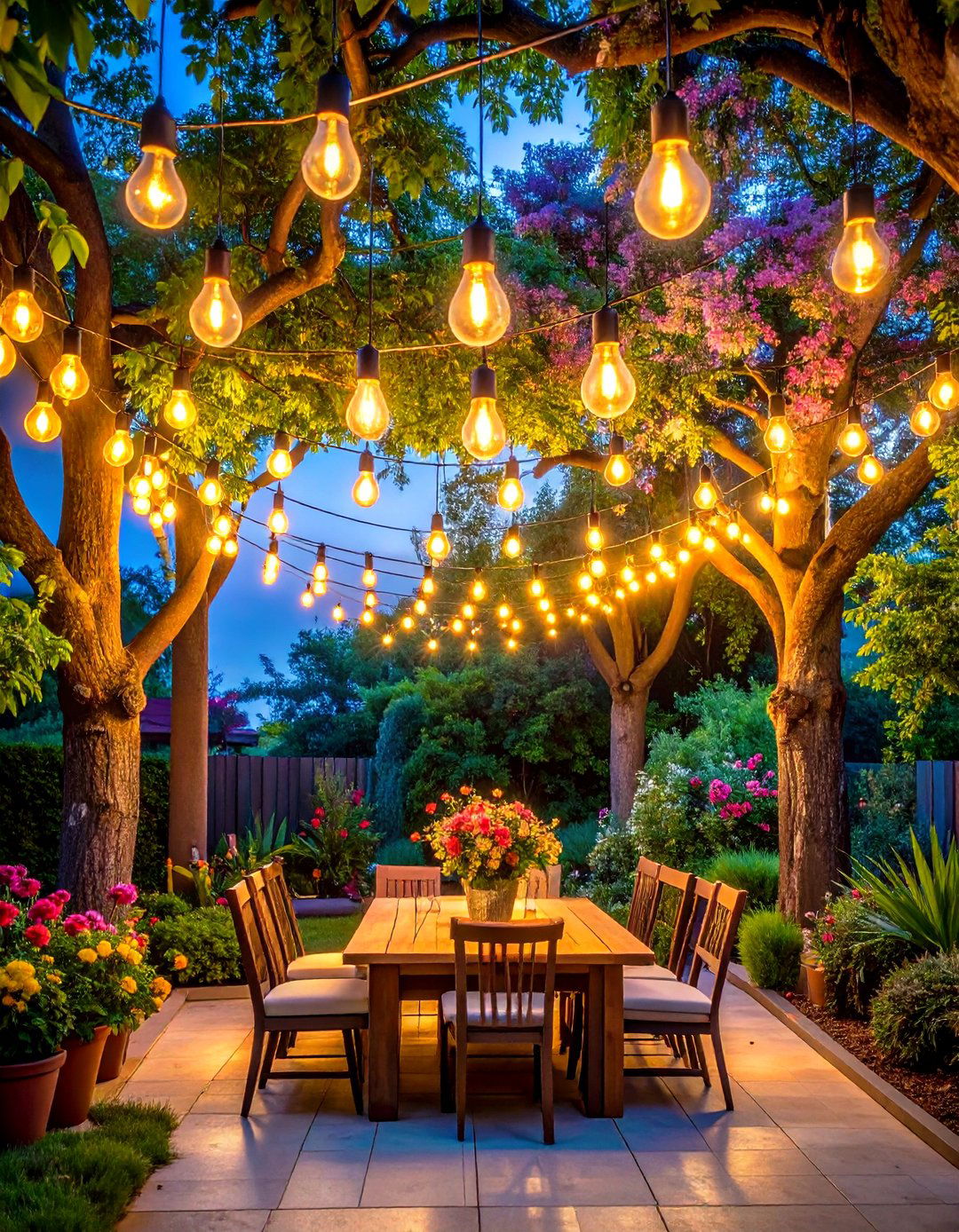 Edison String Light Canopy - 24 Rustic Patio Ideas