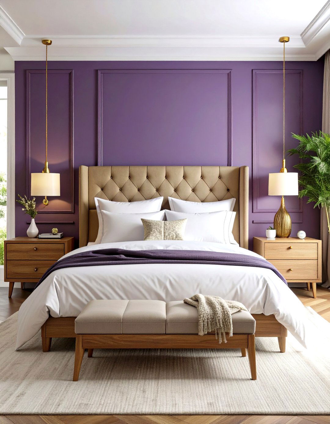 Eggplant Accent Wall Bedroom - 24 Dark Purple Bedroom Ideas