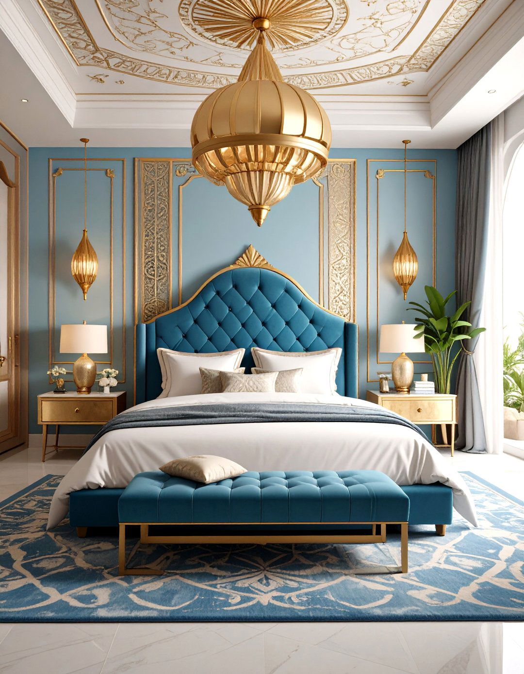 Egyptian Revival Motif Bedroom - 24 Art Deco Bedroom Ideas