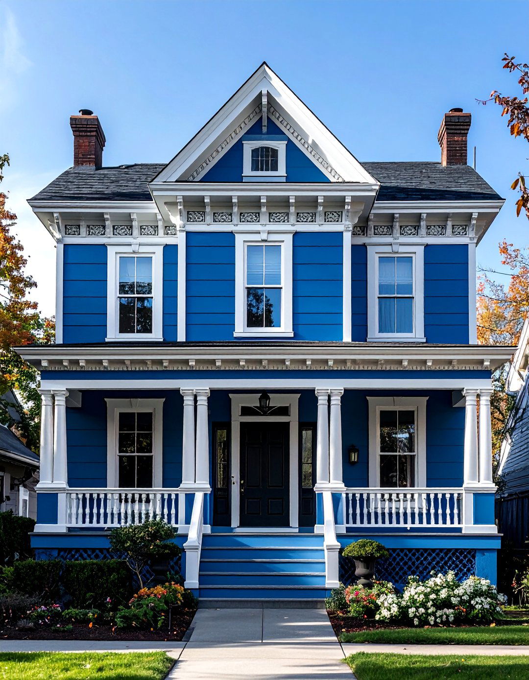 Electric Blue Victorian Boldness - 24 blue victorian house colors