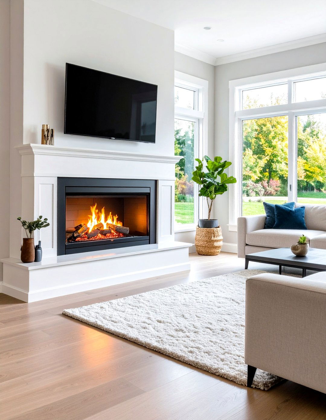 Electric Fireplace Remote Control Features - 24 Electric Fireplace Ideas With Tv Above