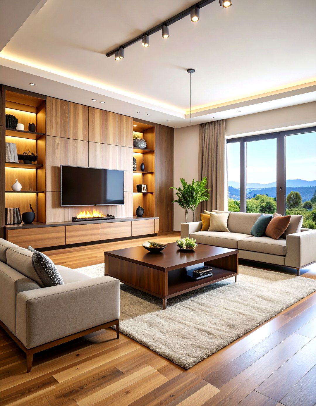 Electric Fireplace TV Stand Media Console - 24 Electric Fireplace Ideas