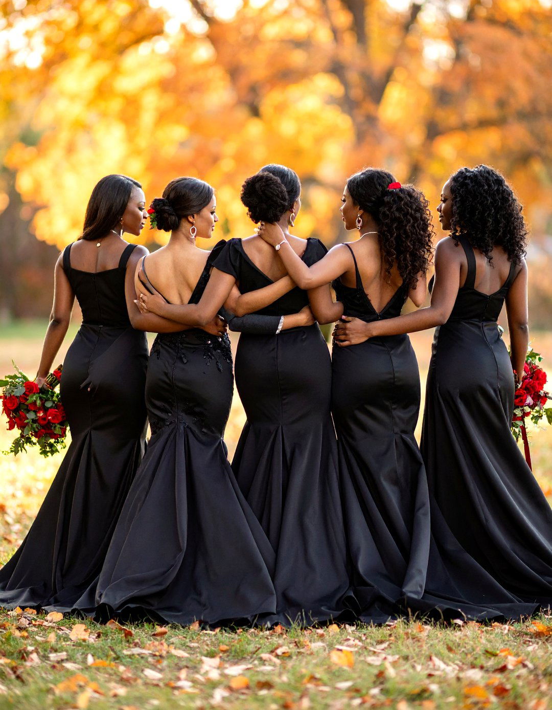 Elegant Black Bridesmaid Dresses - 24 Red and Black Wedding Ideas