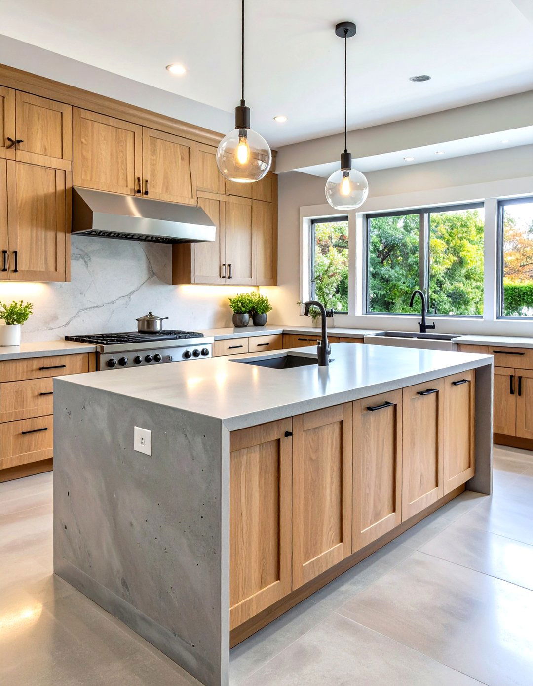 Elegant Concrete Surfaces - 24 what color countertops go with oak cabinets