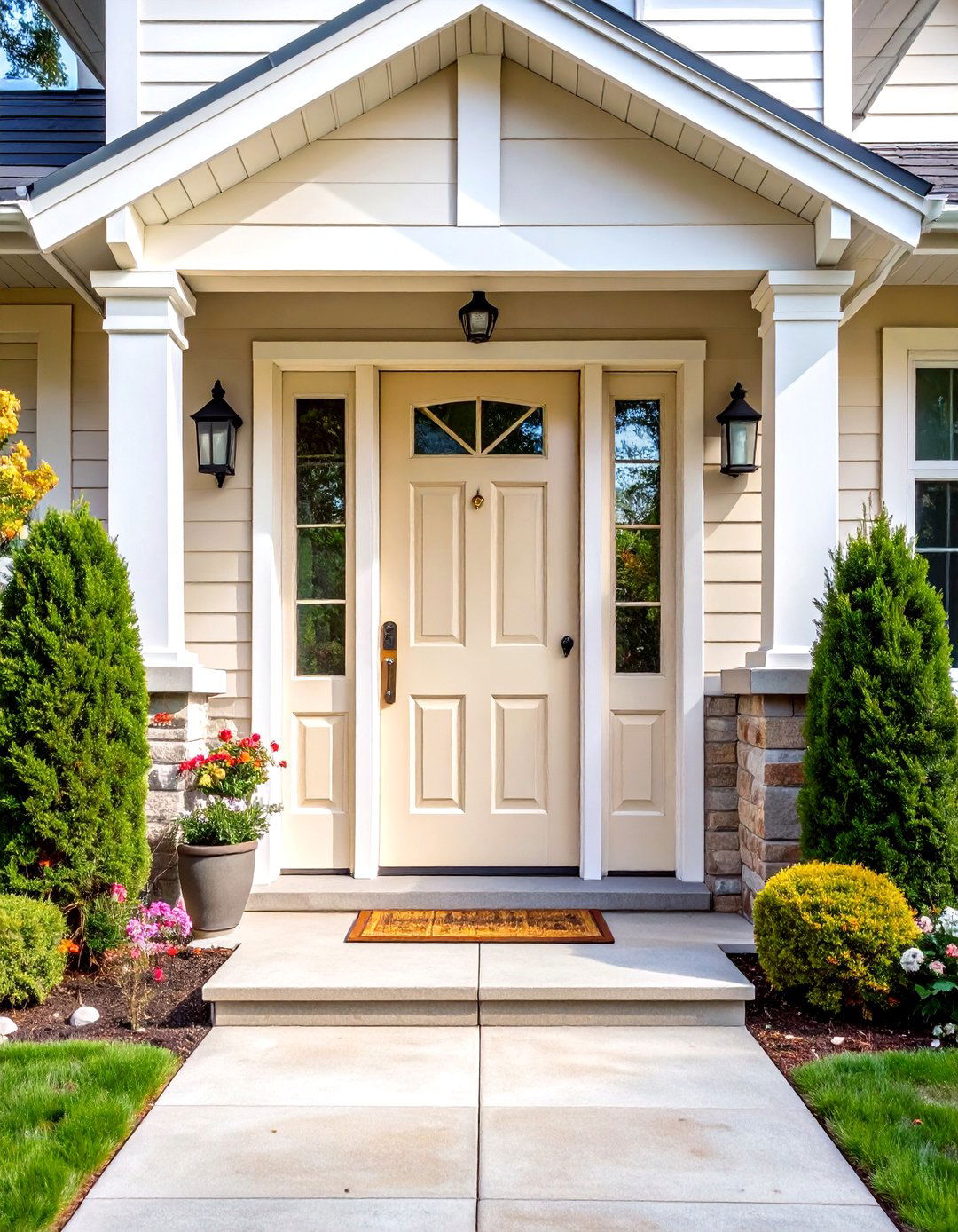 Elegant Cream Front Door - 24 Front Door Color Ideas