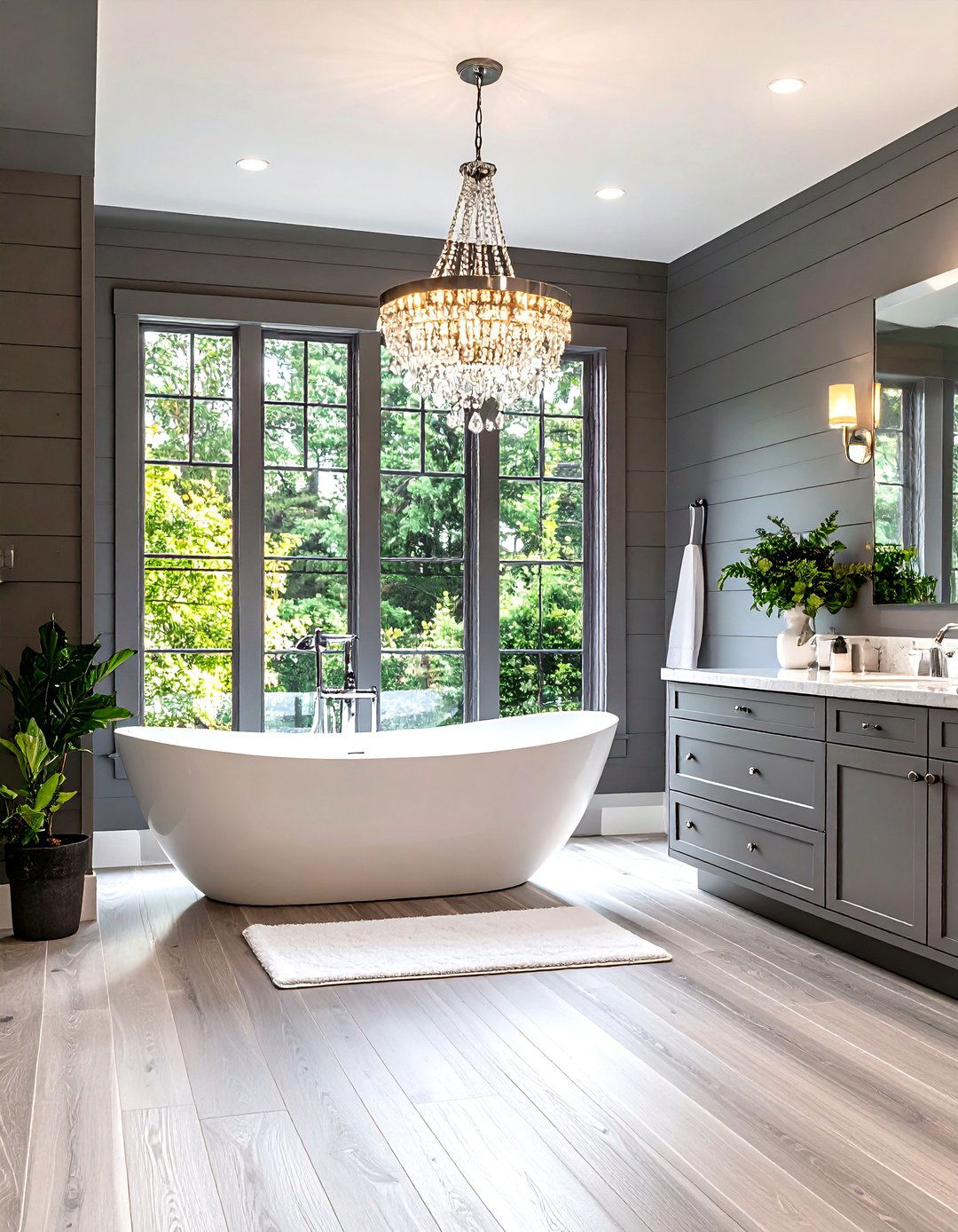 Elegant Gray Shiplap Bathroom Sanctuary - 24 shiplap bathroom ideas