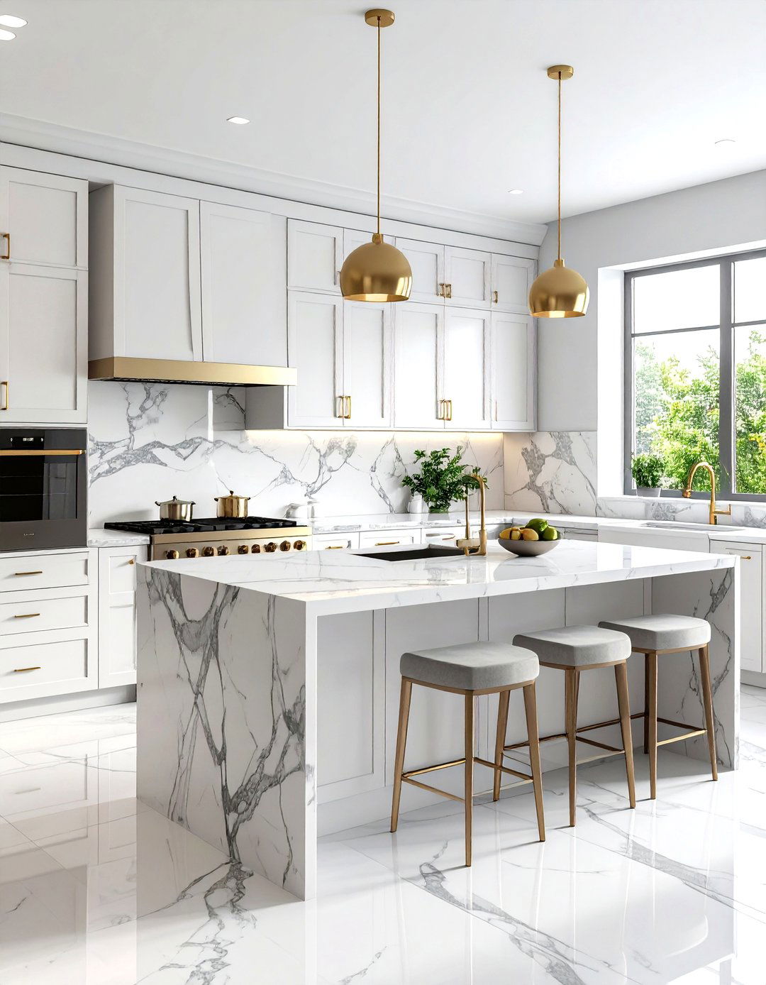 Elegant Marble Effect Kitchen Wallpaper - 24 Kitchen Wallpaper Ideas