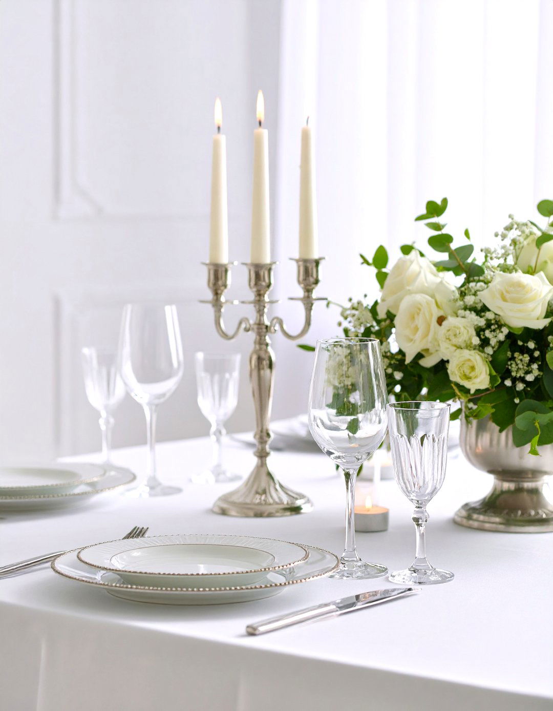 Elegant Silver and Crystal - 24 Table Setting Ideas