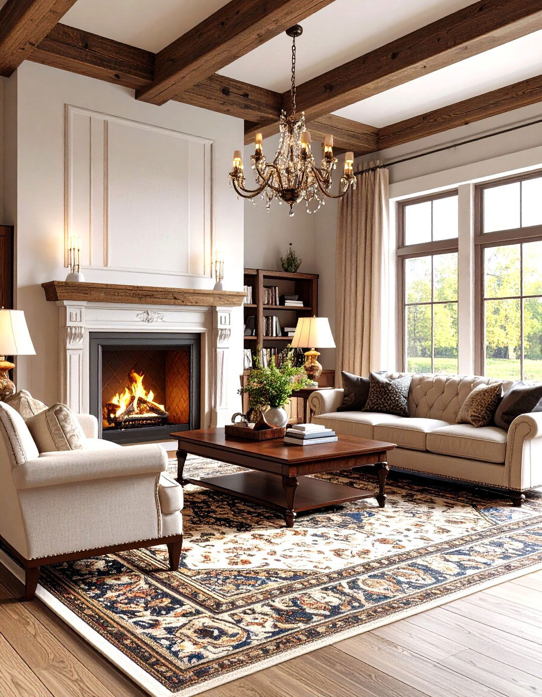 Elegant Traditional Living Room - 24 Barndominium Interior Ideas