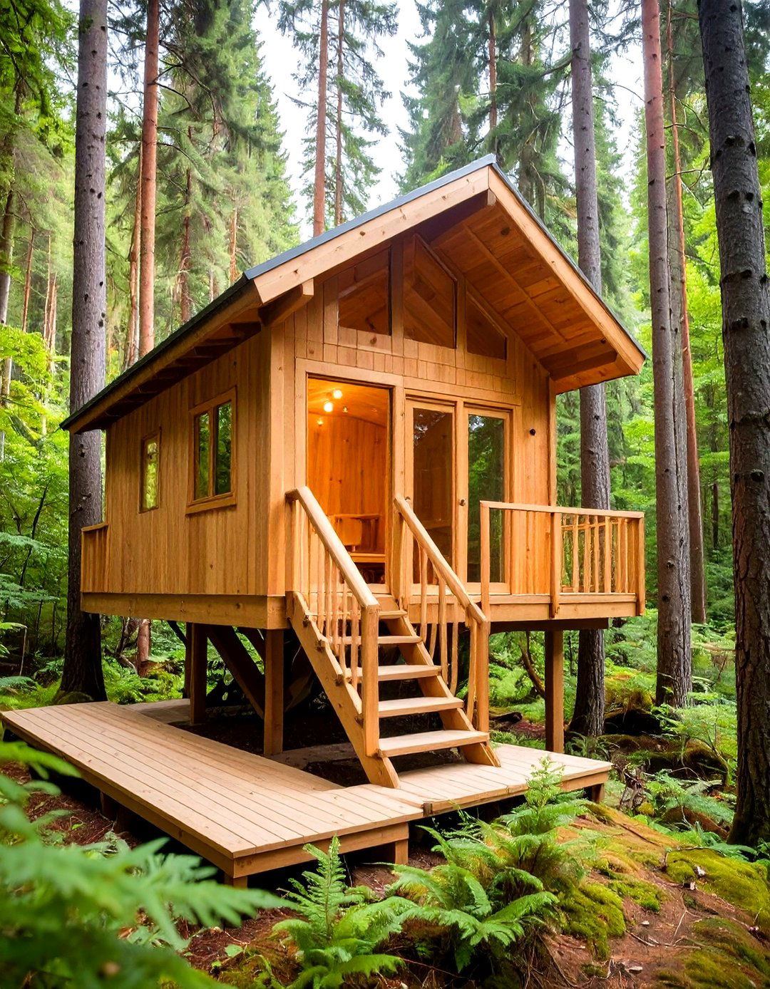 Elevated Tree House Style Sauna Platform - 24 Outdoor Sauna Ideas