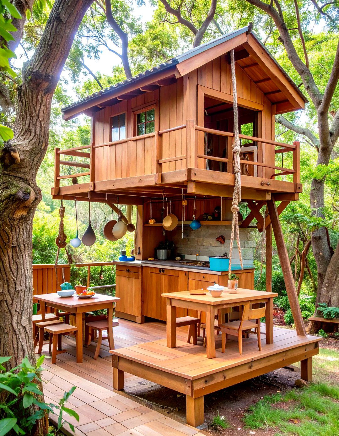 Elevated Treehouse Integration - 24 Mud Kitchen Ideas for Kids