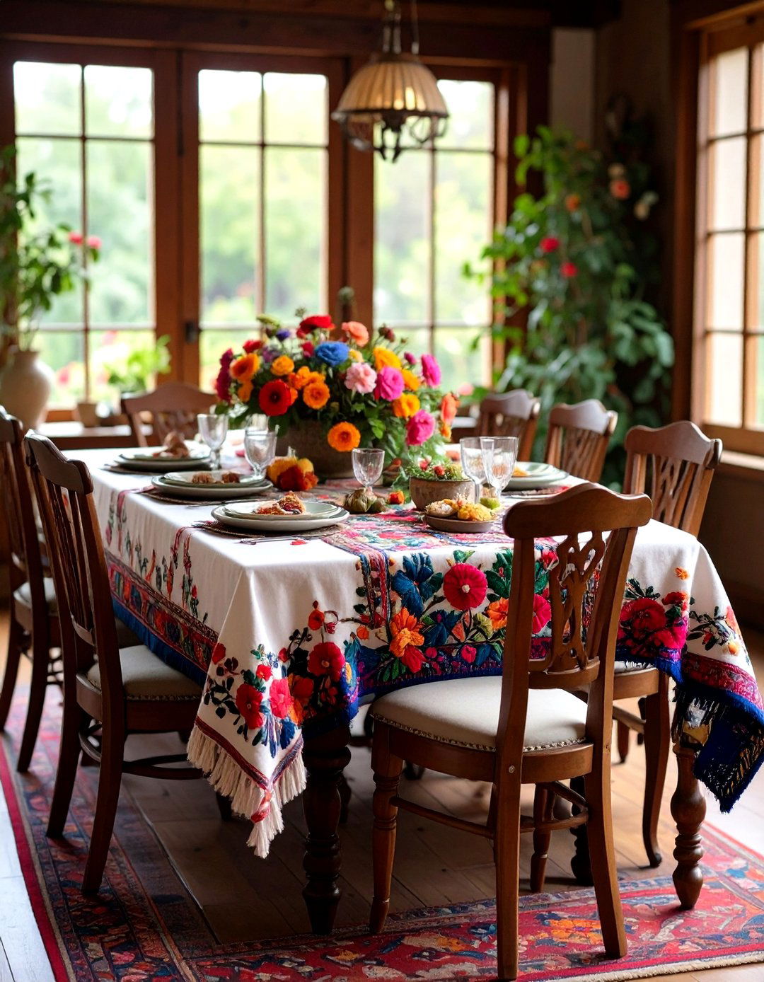 Embroidered Textile Accents - 24 Cottagecore Interior Design Ideas