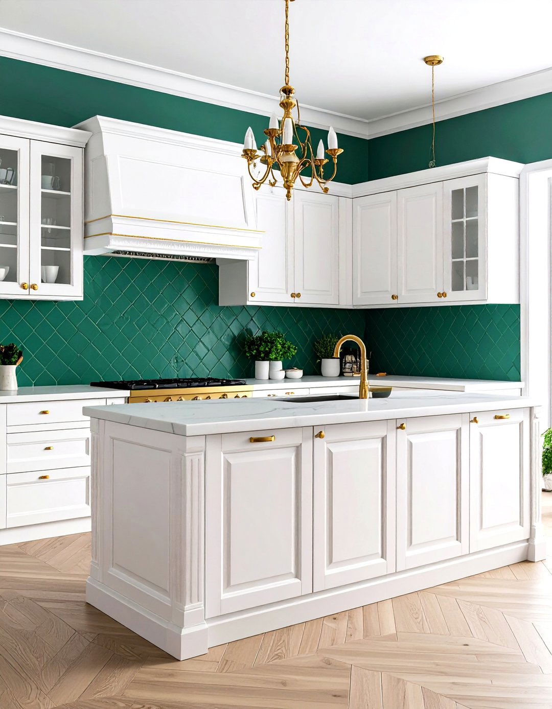 Emerald Green Arabesque Kitchen Tile - 24 Kitchen With Green Backsplash Ideas