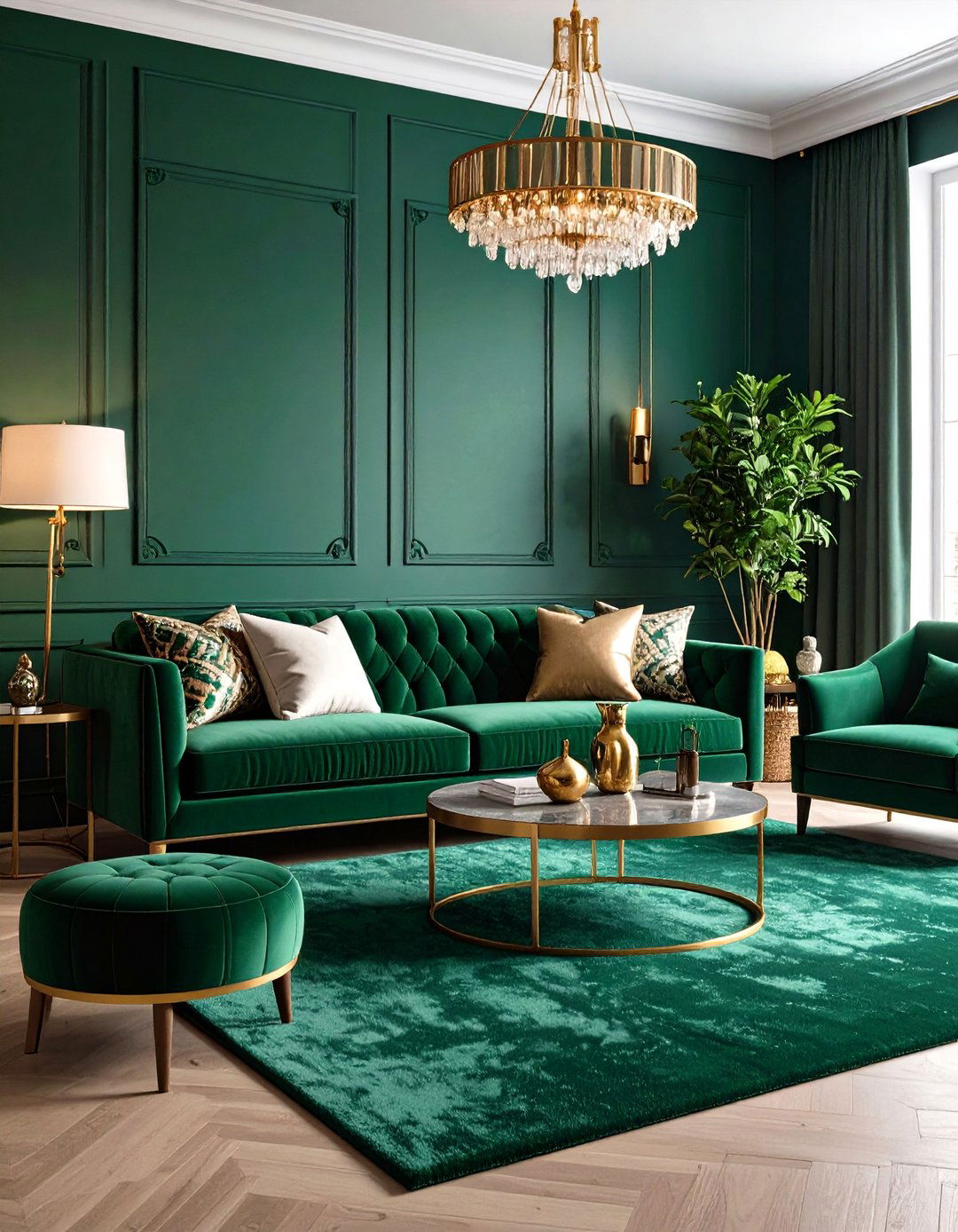 Emerald Green Carpet Living Room with Maximalist Drama - 24 Green Carpet Living Room Ideas
