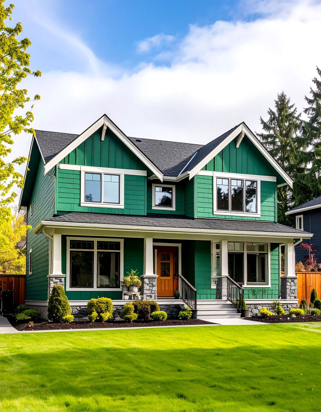 Emerald Green Contemporary Design - 24 Dark Green Exterior Ideas