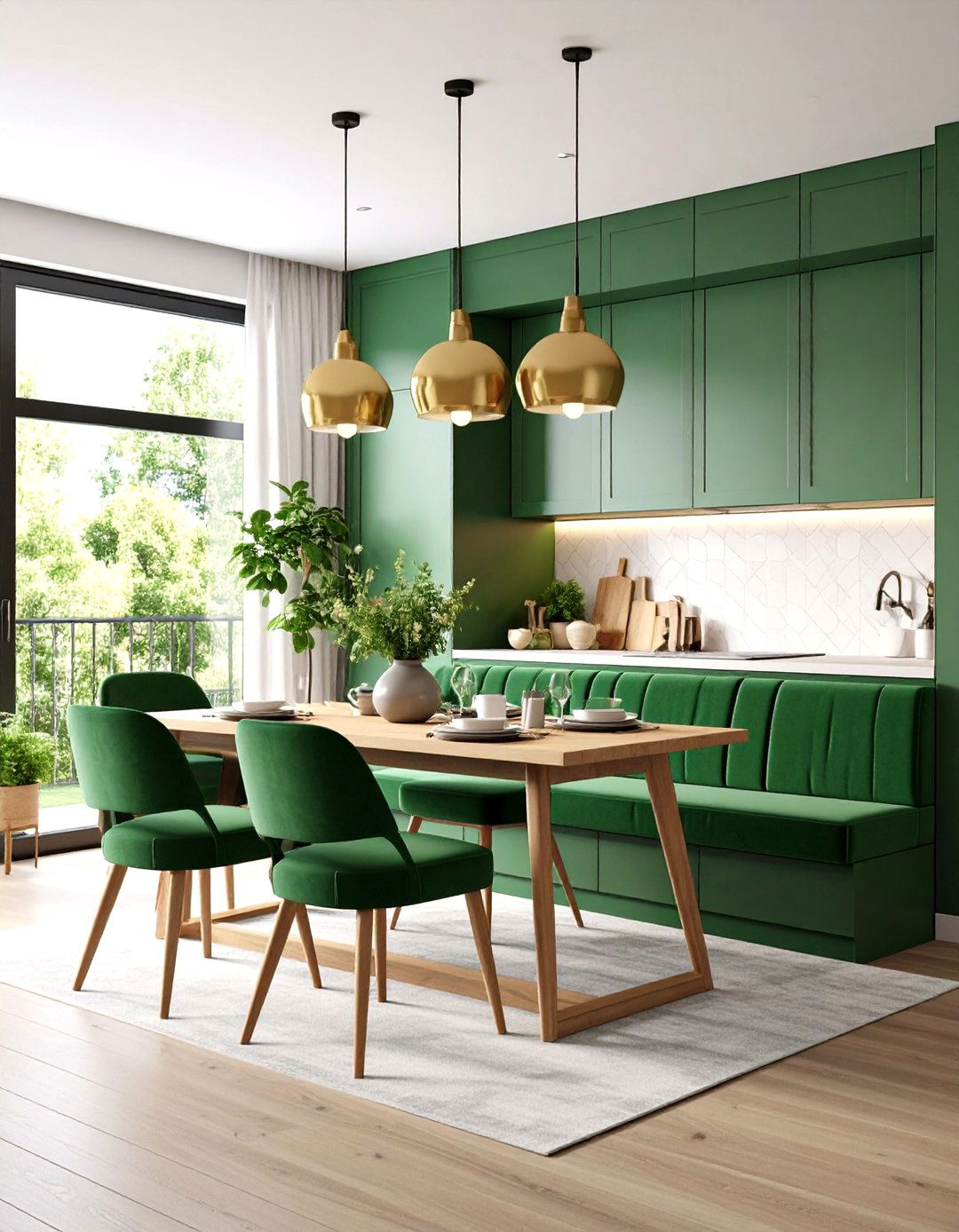 Emerald Green Dining Nook and Breakfast Area - 24 Emerald Green Kitchen Ideas