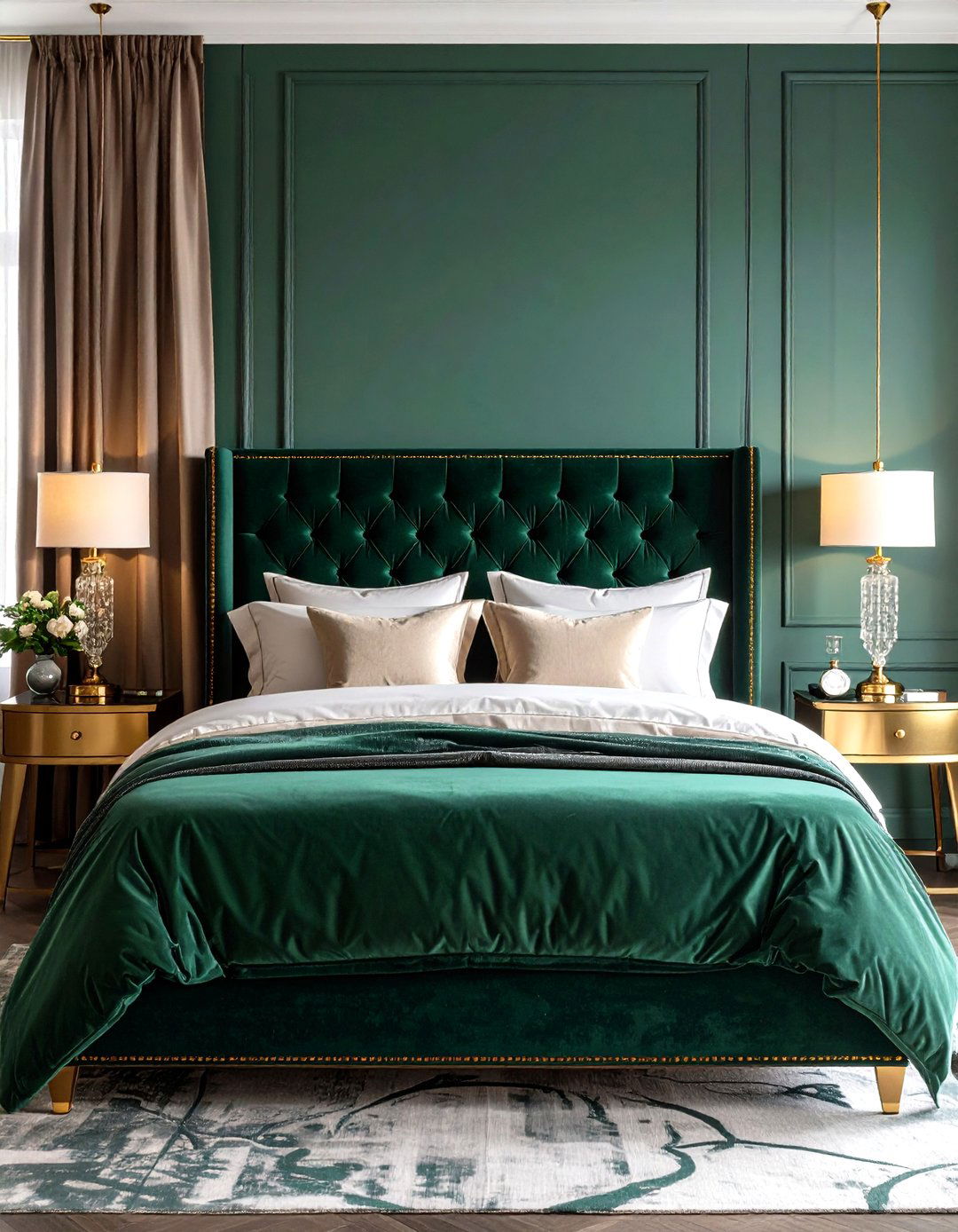 Emerald Green Elegance Theme - 24 Green Bedroom Ideas