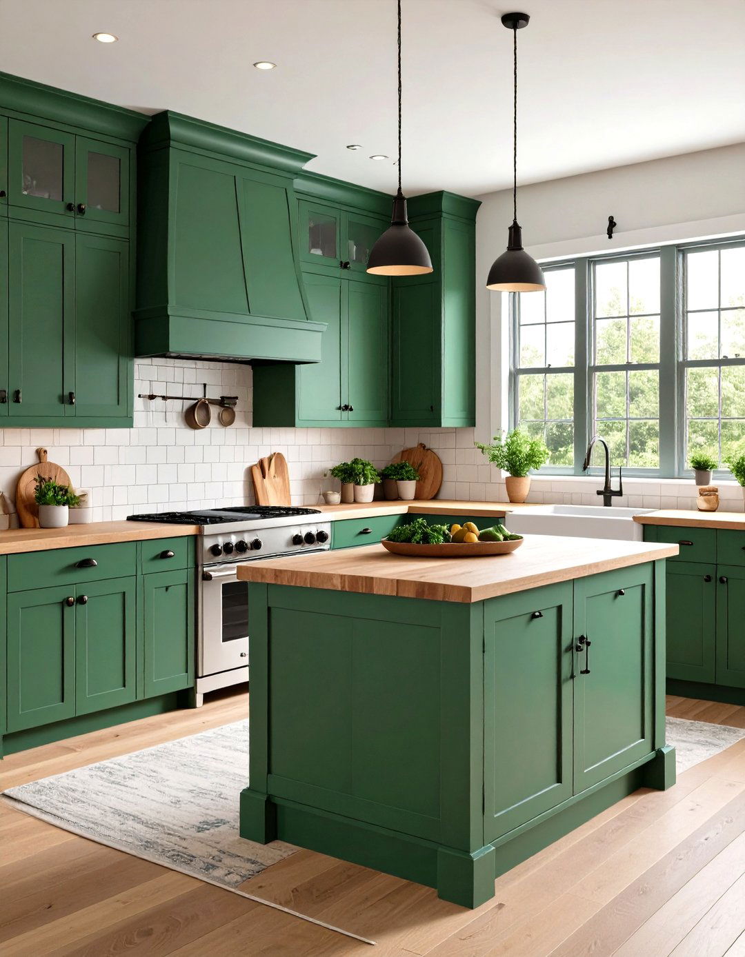 Emerald Green Farmhouse Cottage Charm - 24 Emerald Green Kitchen Ideas