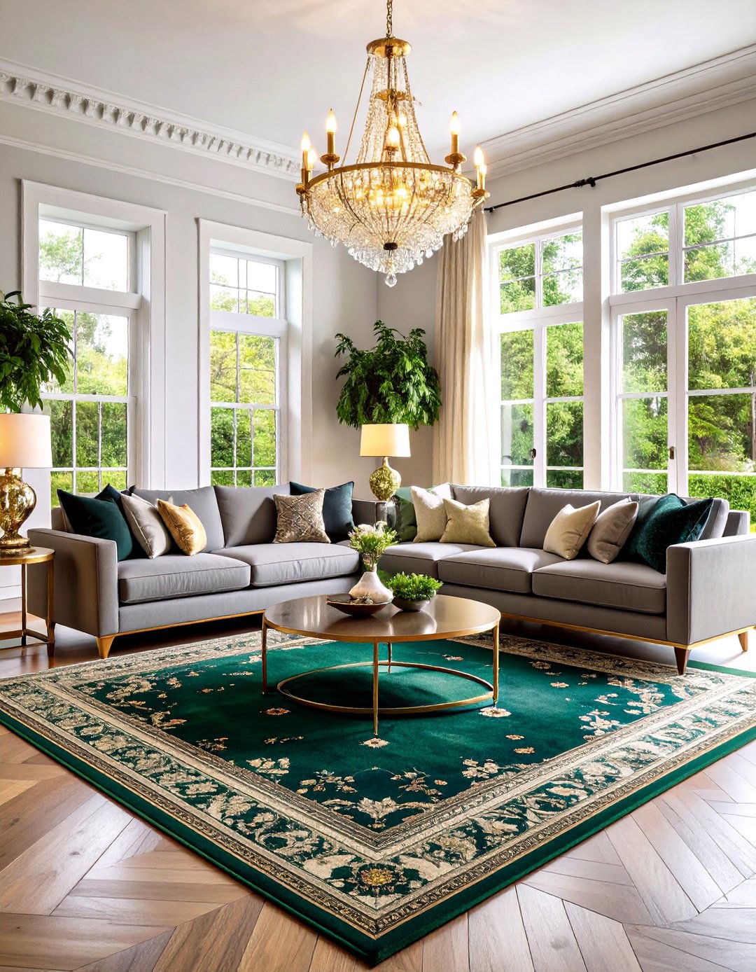 Emerald Green Rug Living Room Styling - 24 what color rug goes with a grey couch