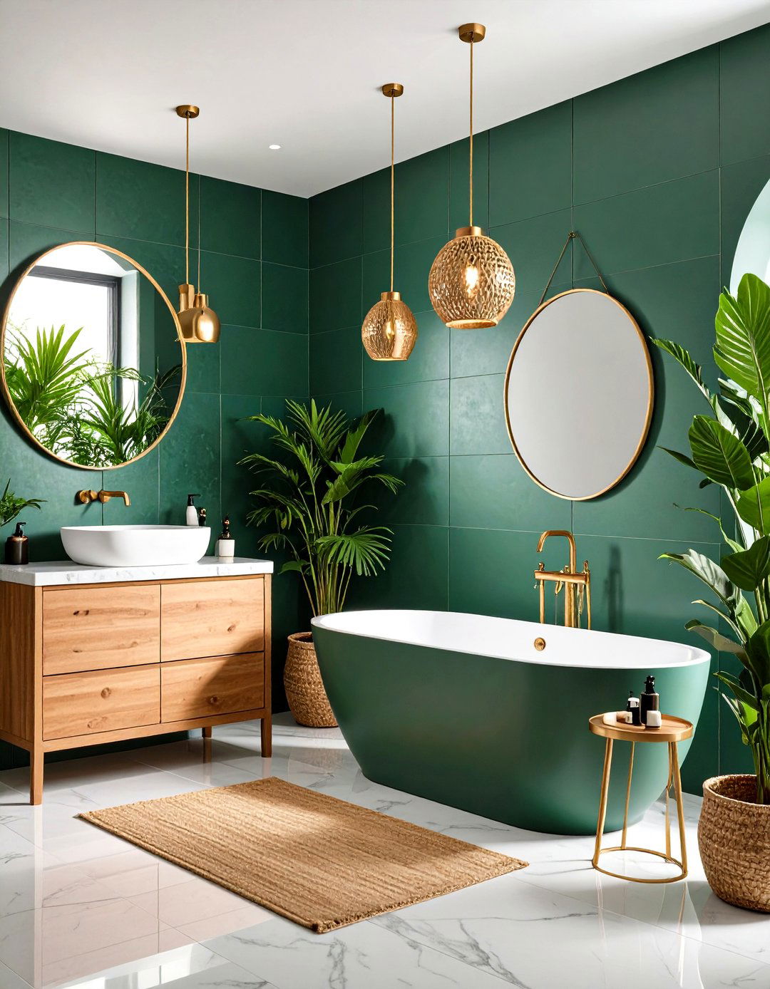 Emerald Green Spa Retreat - 24 Colorful Bathroom Ideas