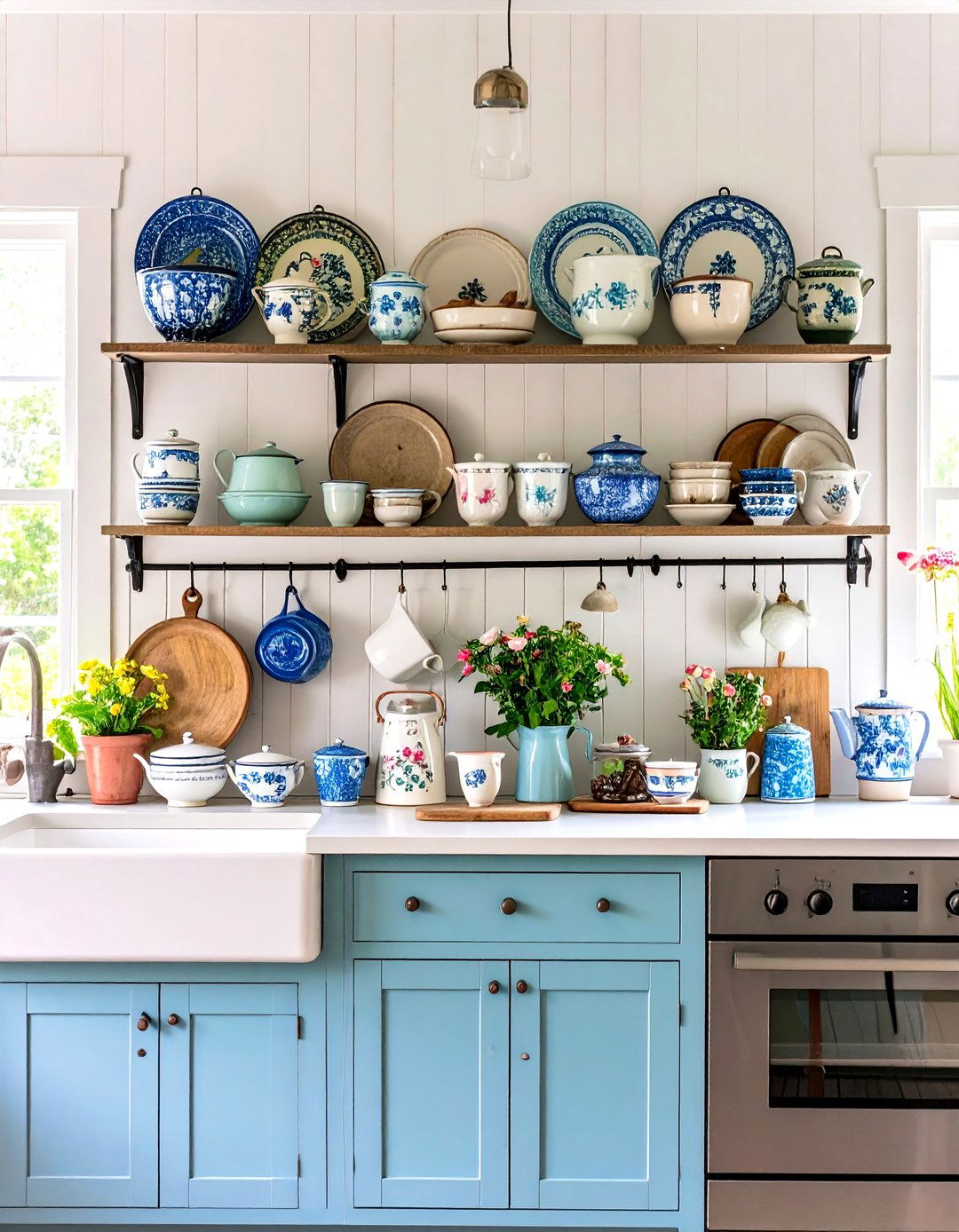 Enamelware Collections - 24 Farmhouse Wall Decor Ideas