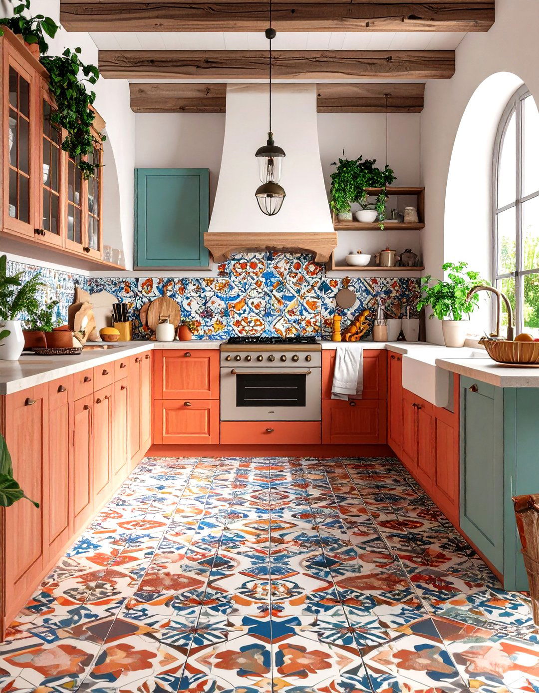 Encaustic Kitchen Floor Tiles with Artistic Patterns - 24 Kitchen Floor Tile Ideas