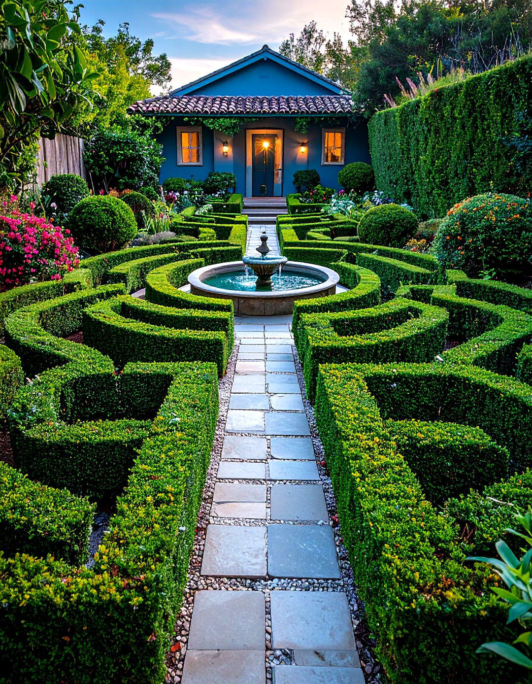 Enchanting Boxwood Labyrinth Garden