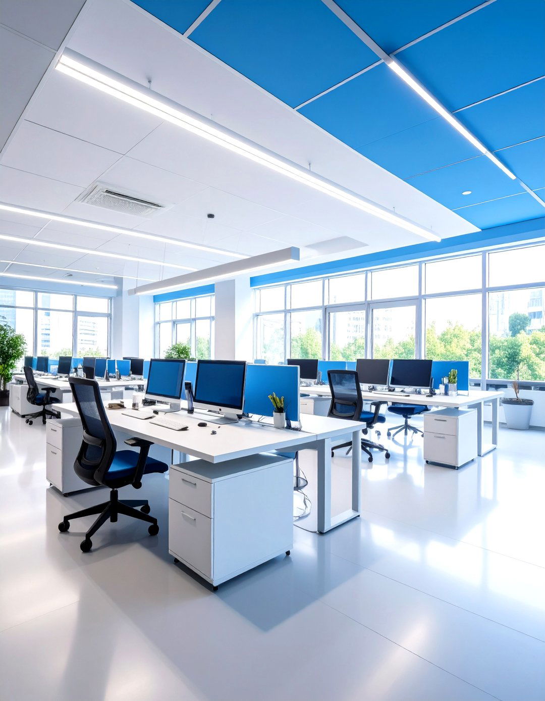 Energy Efficient LED Lighting Sanctuary - 24 Green Home Office Ideas