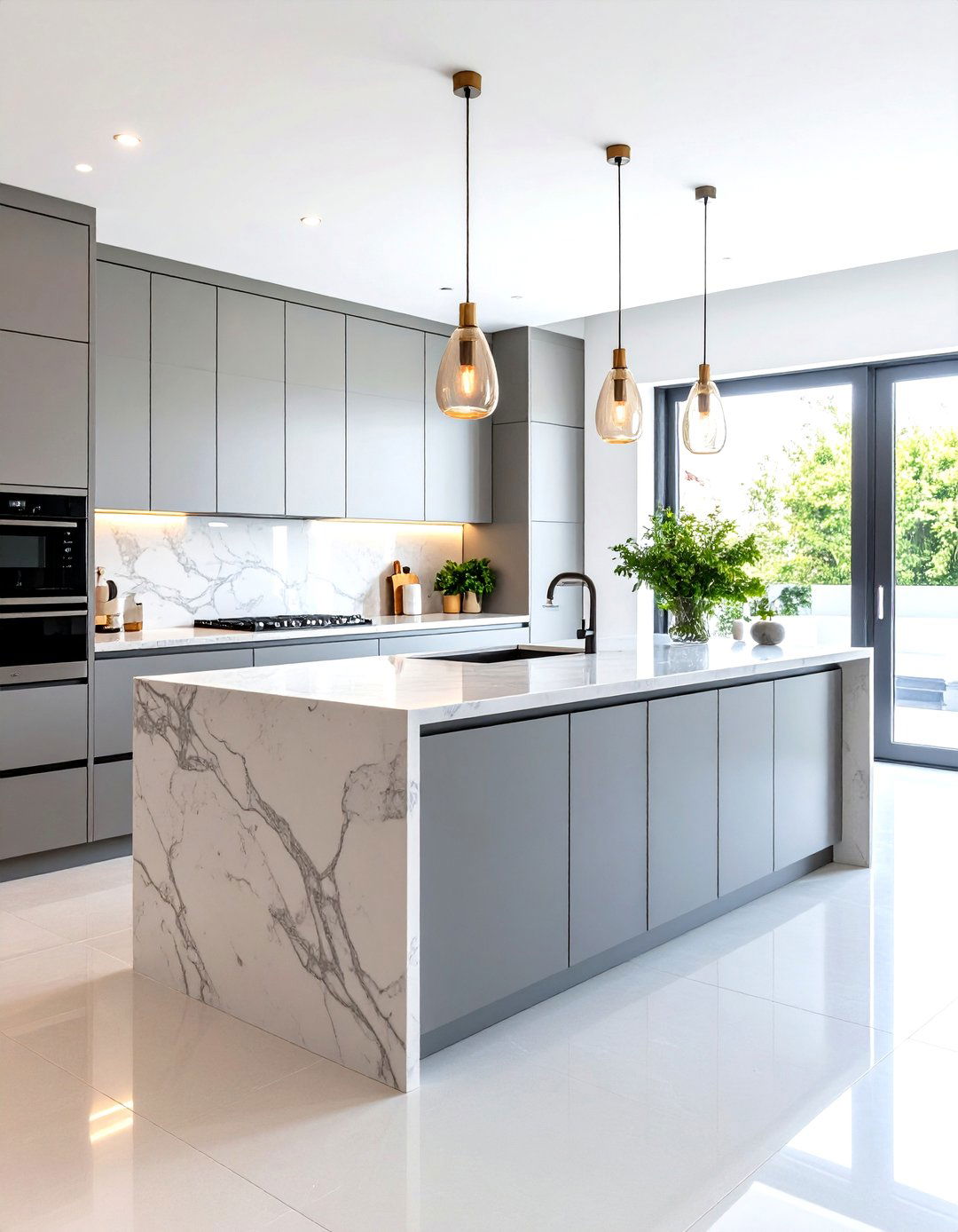 Engineered Stone Kitchen Countertops with Minimalist Design - 24 Kitchen Countertop Ideas