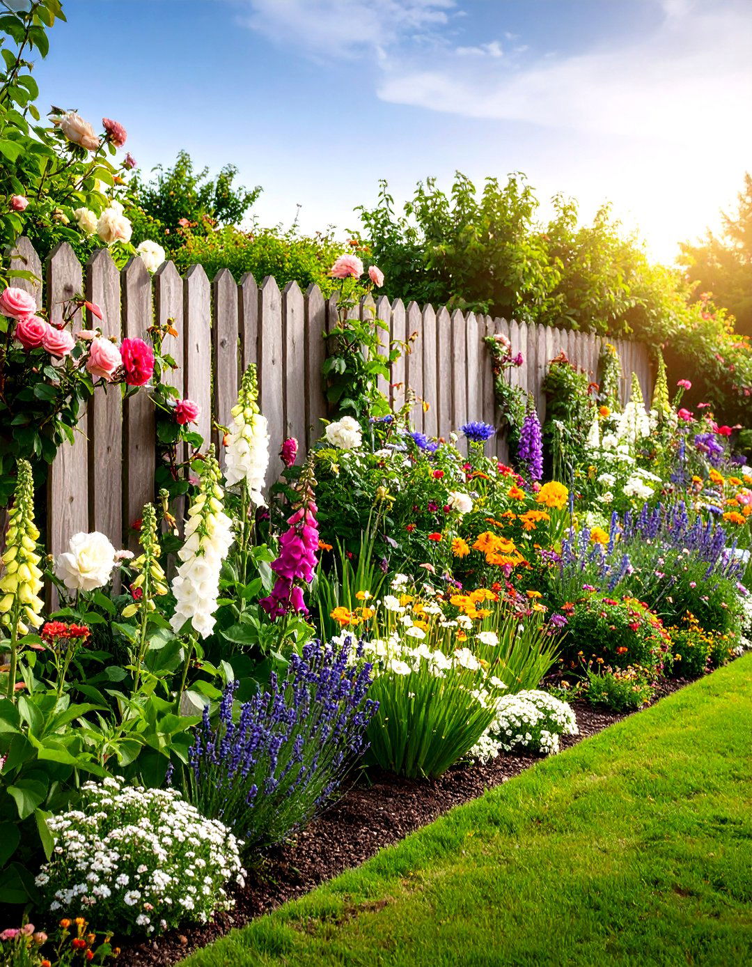 English Cottage Garden Border - 24 Perennial Flower Bed Ideas