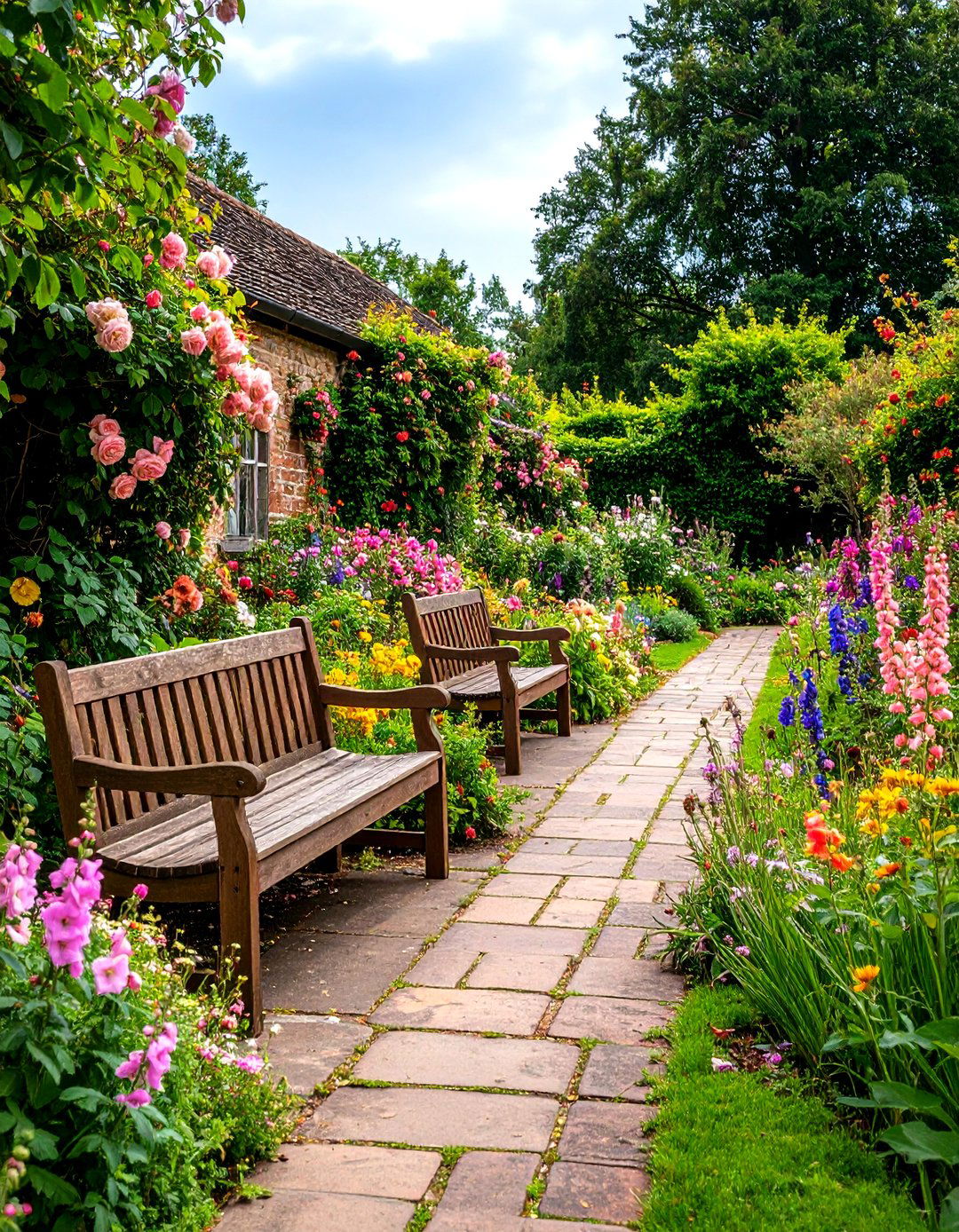 English Cottage Garden Charm - 24 Small Walled Garden Ideas