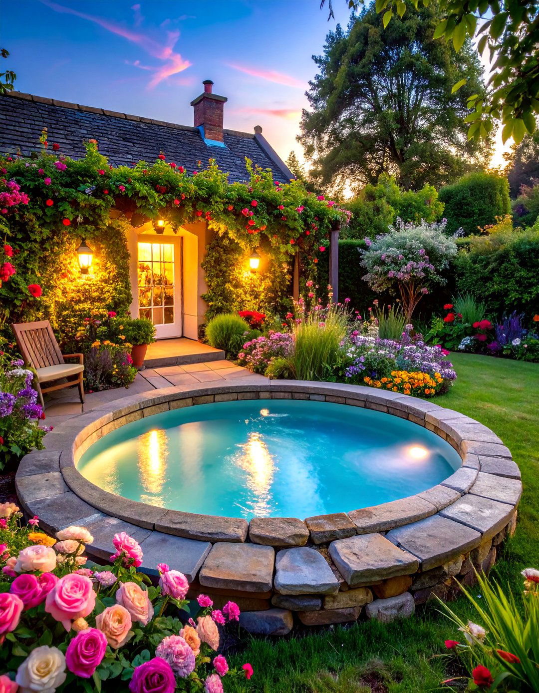 English Cottage Garden Hot Tub Haven - 24 Hot Tub Landscaping Ideas