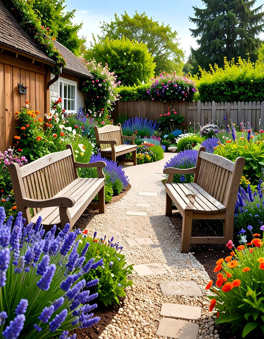 English Cottage Garden L Shaped Haven - 24 L Shaped Backyard Ideas