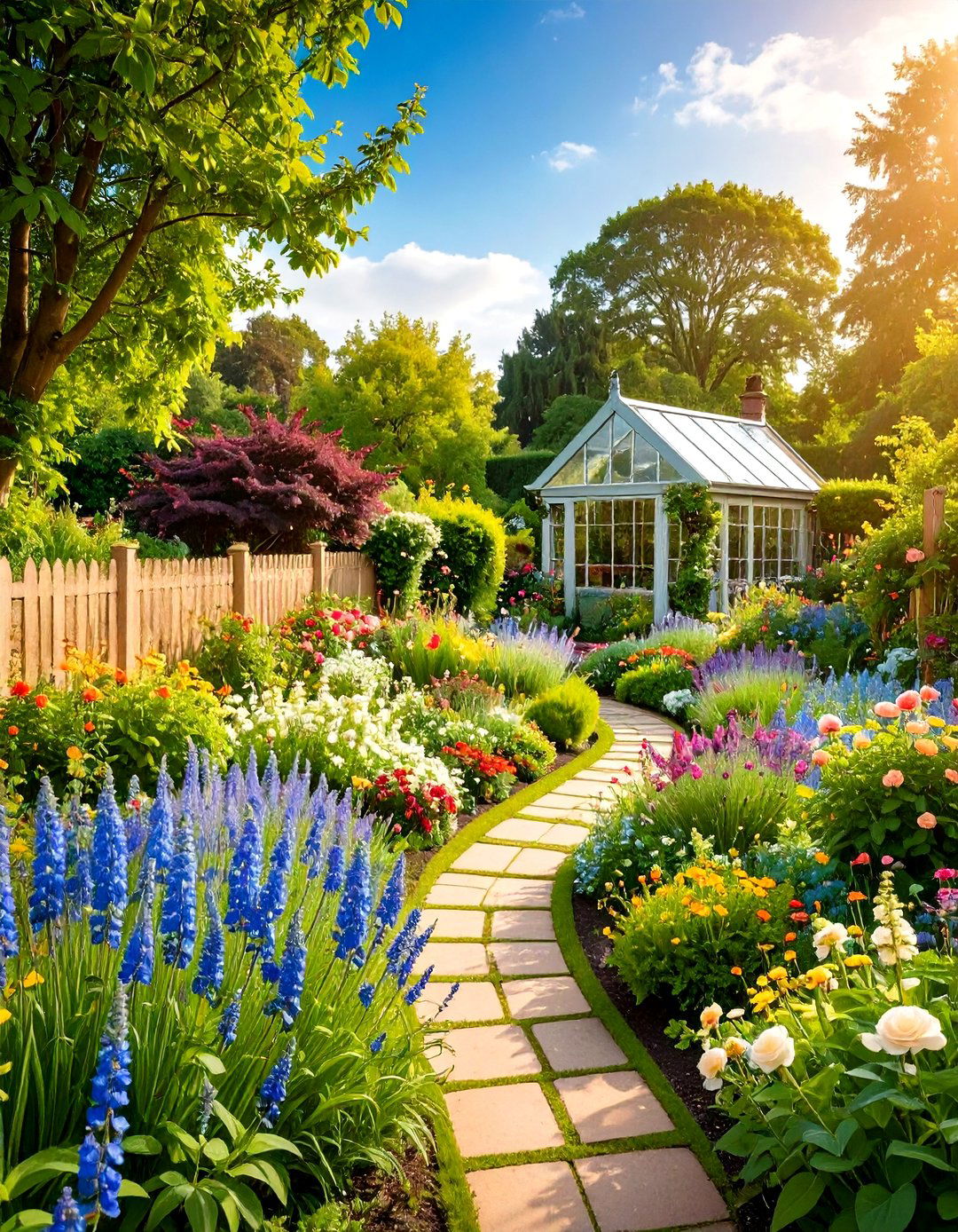 English Cottage Garden with Mixed Perennial Borders - 24 Garden Decor Ideas