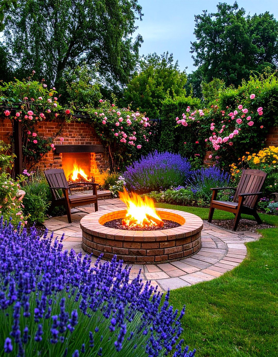 English Garden Fire Pit - 24 Sunken Fire Pit Ideas