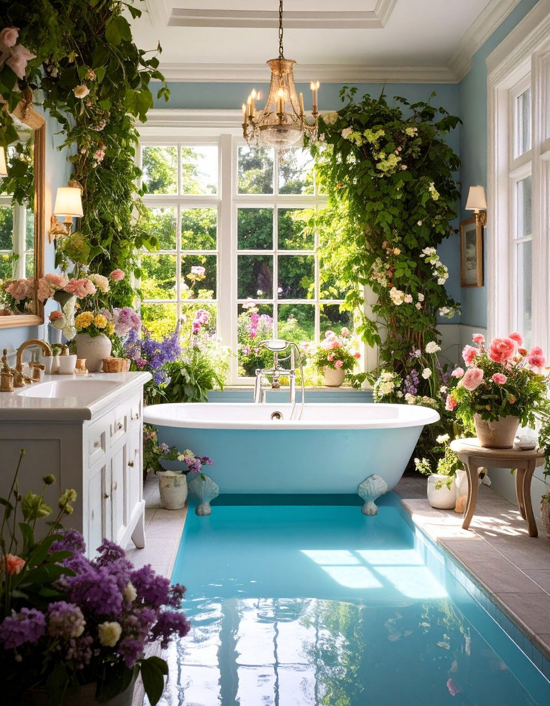 English Garden Pool Bathroom - 24 Pool Bathroom Ideas