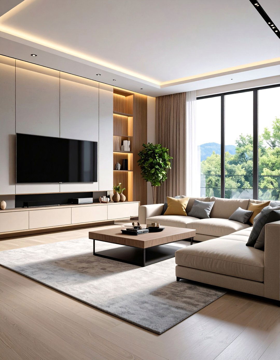 Entertainment Center Focus - 24 Grey and Beige Living Room Ideas