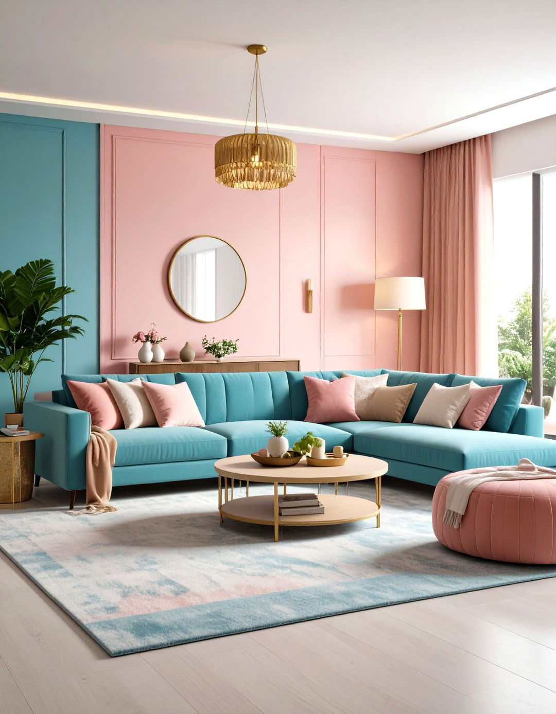 Entertainment Focused Pastel Living Room - 24 Pastel Living Room Ideas