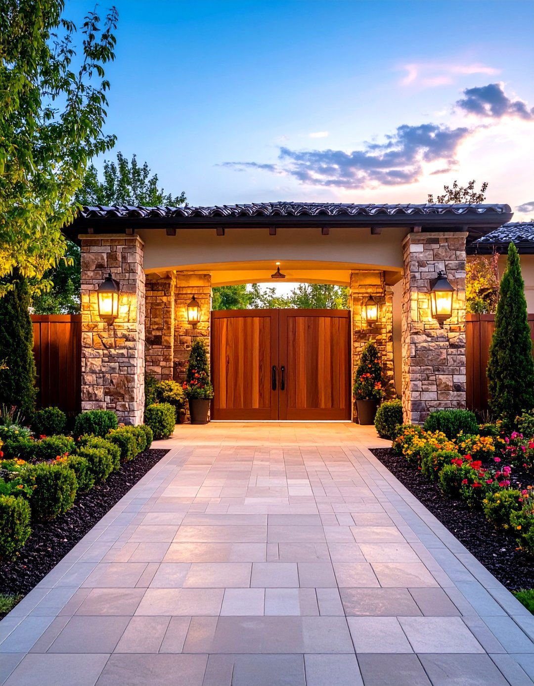 Entrance Gate Landscaping - 24 Driveway Landscape Ideas