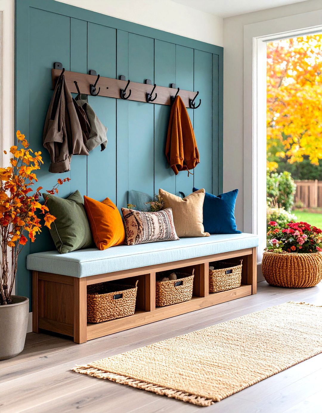 Entryway Bench Seating with Integrated Storage - 24 Entryway Ideas