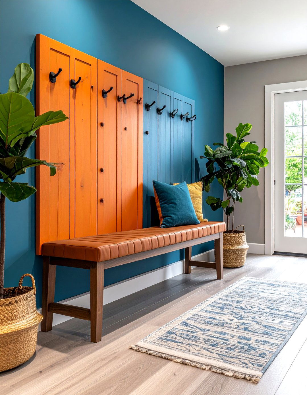 Entryway Bench with Coat Hooks - 24 Entryway Bench Ideas