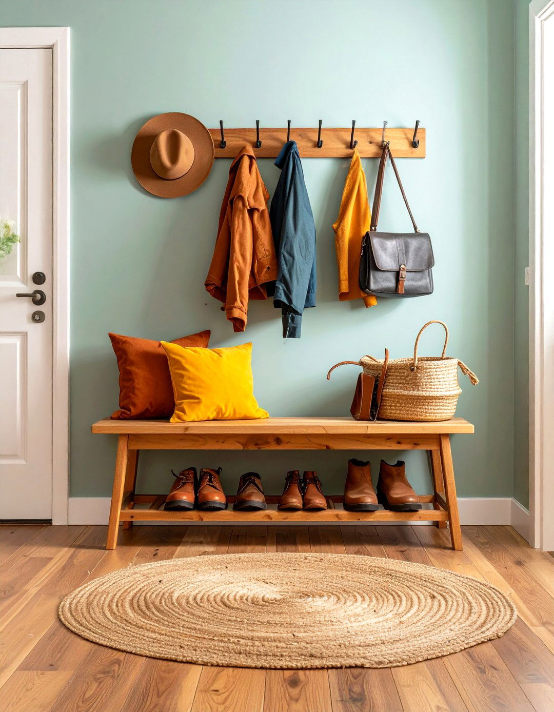 Entryway Bench with Hat Storage - 24 Hat Rack Ideas