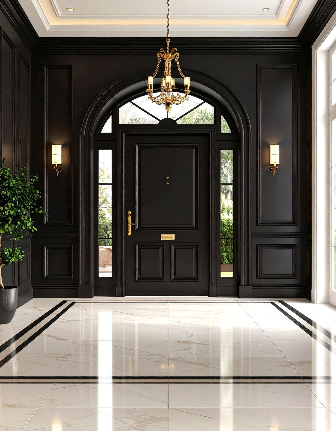 Entryway Black Trim First Impressions - 24 Black Trim Interiors