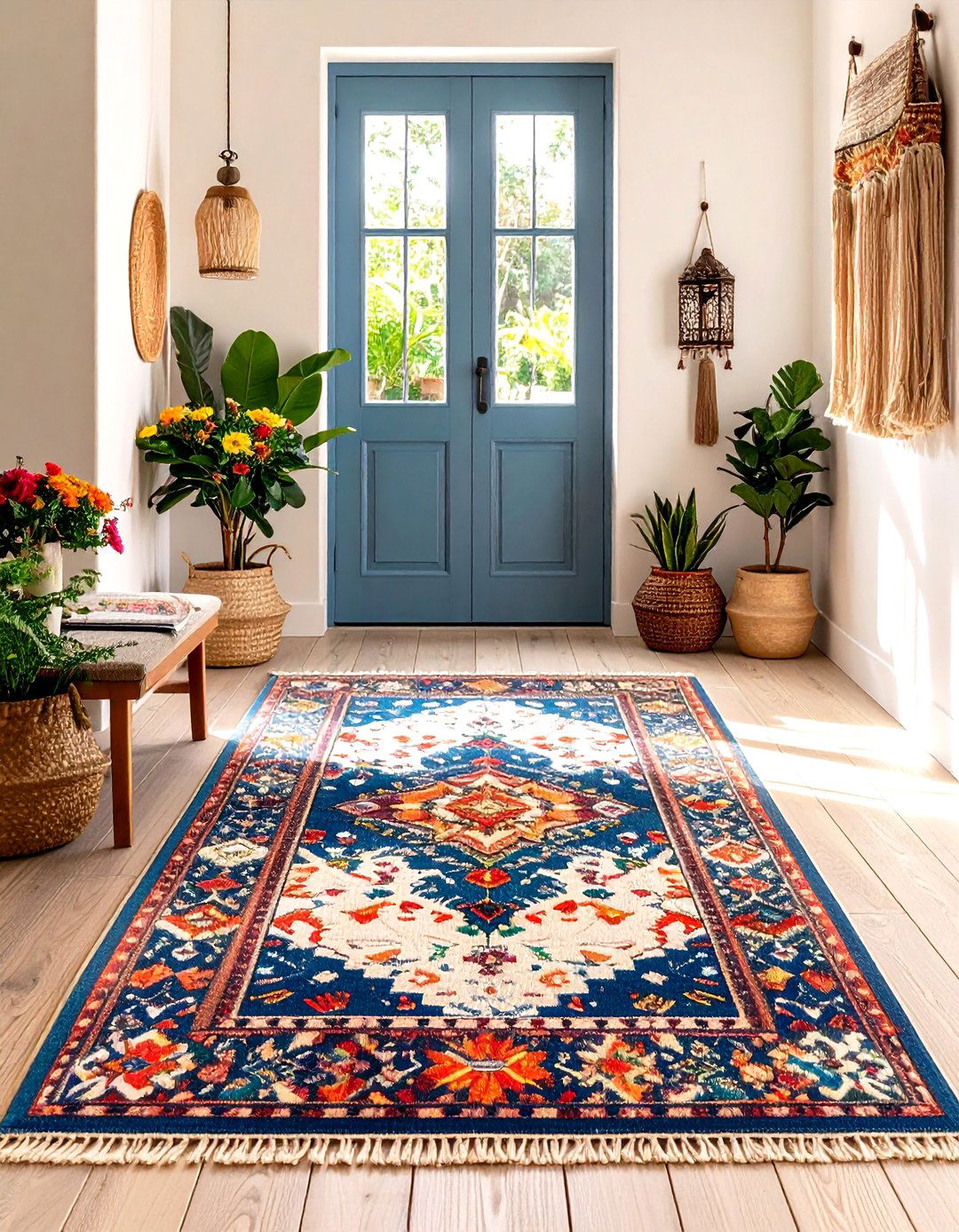 Entryway Boho Welcome Statement - 24 Boho Rug Ideas