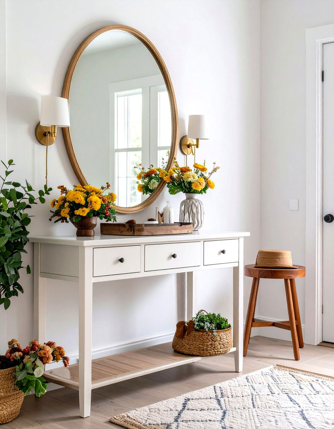 Entryway Console Welcome Station - 24 Console Table Decor Ideas
