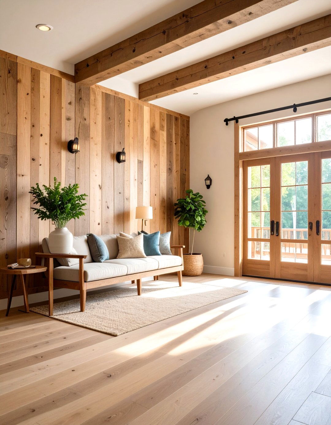 Entryway Welcome Barnwood Feature - 24 Barnwood Accent Wall Ideas