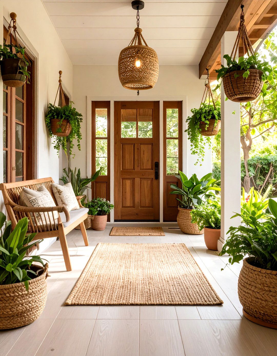 Entryway with Living Plant Elements and Natural Greenery - 24 Entryway Ideas