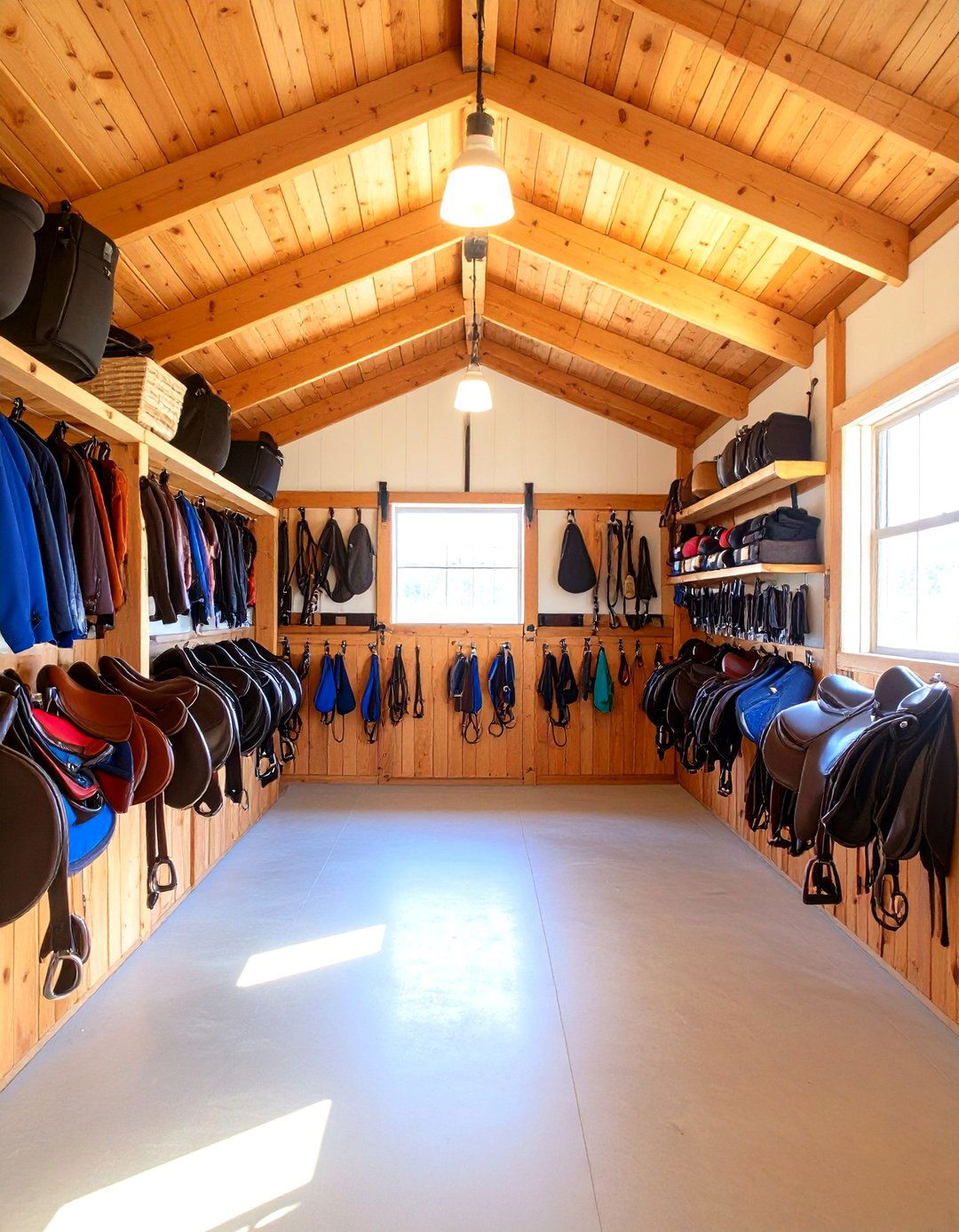 Equestrian Tack Pole Barn Room - 24 Pole Barn Interior Ideas