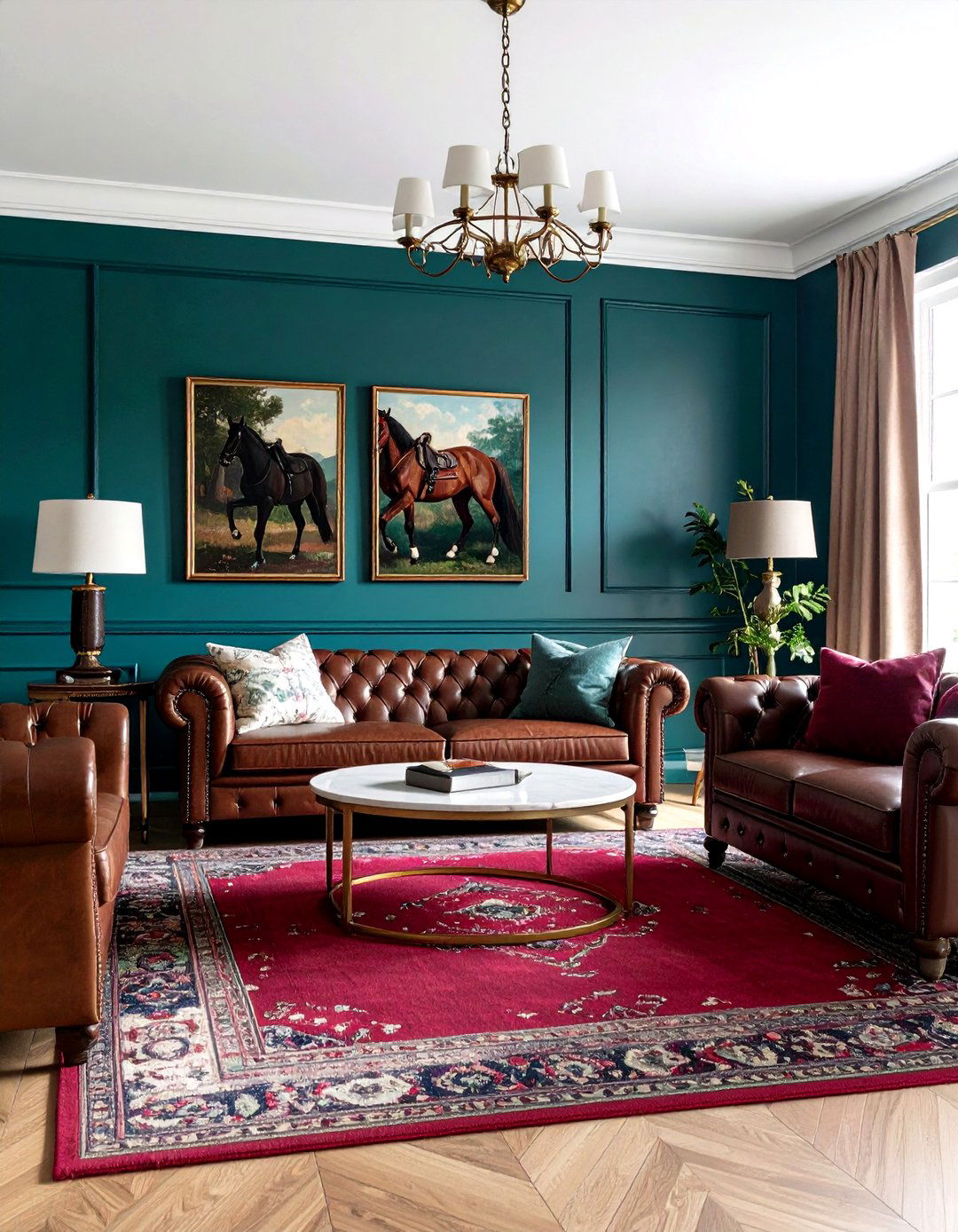 Equestrian Theme Family Room - 24 Preppy Room Ideas
